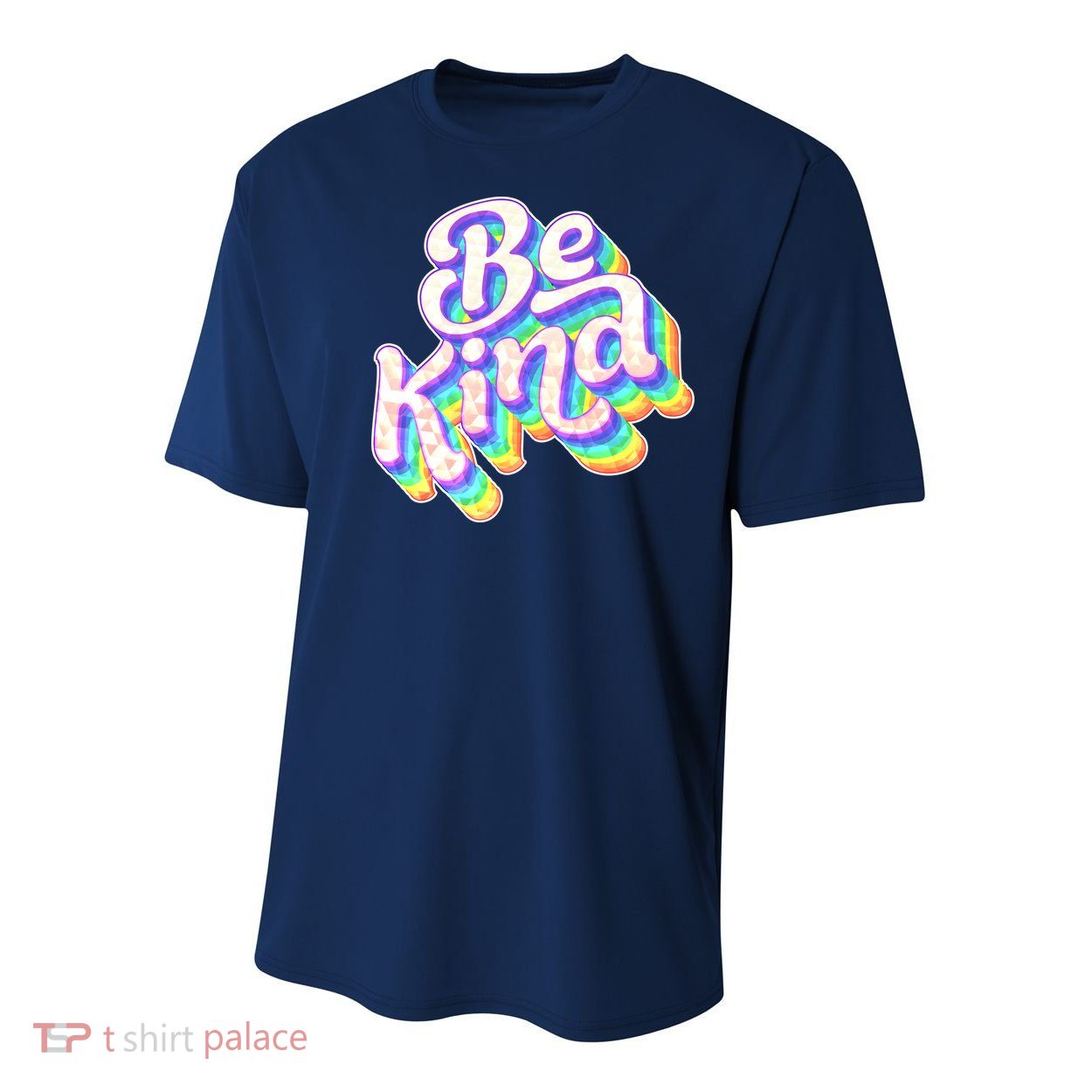 Retro Rainbow Prism Be Kind Youth Performance Sprint T-Shirt