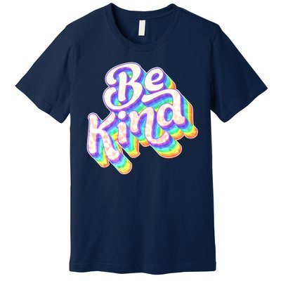 Retro Rainbow Prism Be Kind Premium T-Shirt