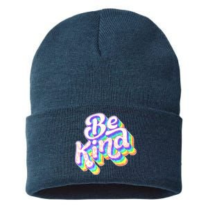 Retro Rainbow Prism Be Kind Sustainable Knit Beanie