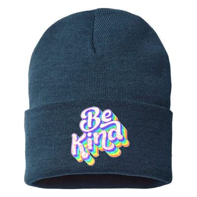 Retro Rainbow Prism Be Kind Sustainable Knit Beanie