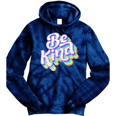 Retro Rainbow Prism Be Kind Tie Dye Hoodie