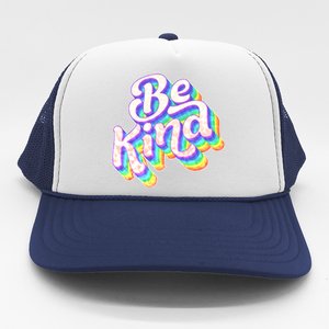 Retro Rainbow Prism Be Kind Trucker Hat