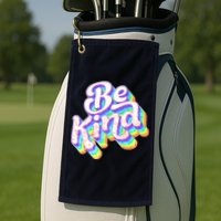Retro Rainbow Prism Be Kind Golf Towel