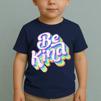 Retro Rainbow Prism Be Kind Toddler T-Shirt