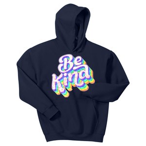 Retro Rainbow Prism Be Kind Kids Hoodie