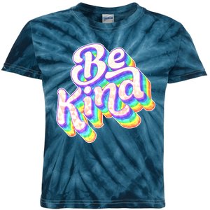 Retro Rainbow Prism Be Kind Kids Tie-Dye T-Shirt