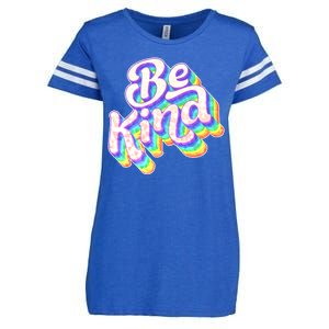 Retro Rainbow Prism Be Kind Enza Ladies Jersey Football T-Shirt