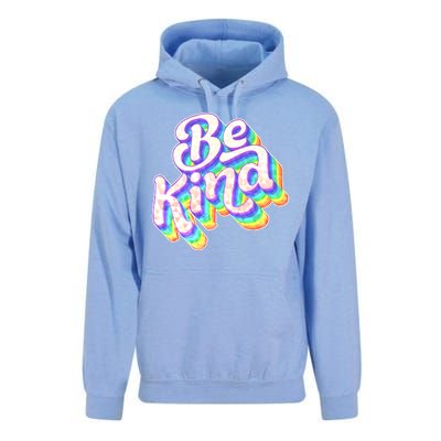 Retro Rainbow Prism Be Kind Unisex Surf Hoodie