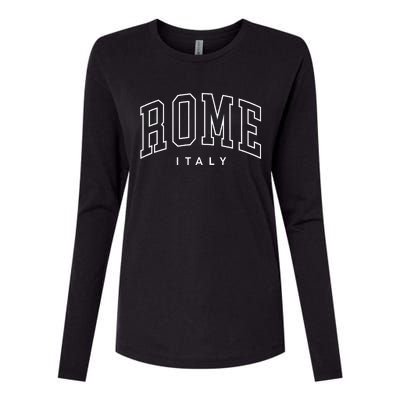 Rome Retro Preppy Throwback Italy Souvenir Womens Cotton Relaxed Long Sleeve T-Shirt