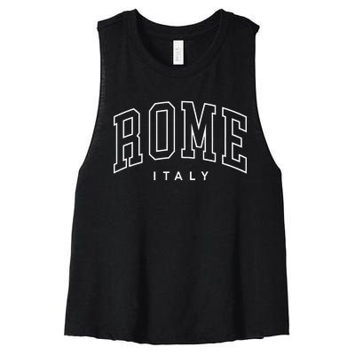 Rome Retro Preppy Throwback Italy Souvenir Women's Racerback Cropped Tank