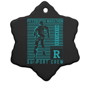 Runners Retro Pittsburgh 2024 Marathon 26 Miles Ceramic Star Ornament