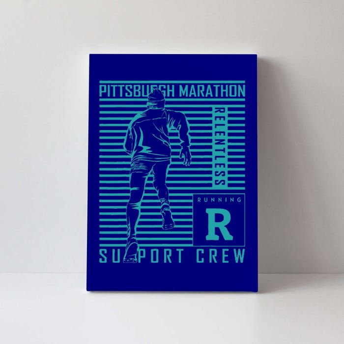 Runners Retro Pittsburgh 2024 Marathon 26 Miles Canvas