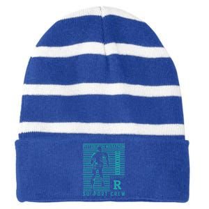 Runners Retro Pittsburgh 2024 Marathon 26 Miles Striped Beanie with Solid Band