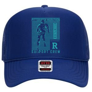 Runners Retro Pittsburgh 2024 Marathon 26 Miles High Crown Mesh Back Trucker Hat