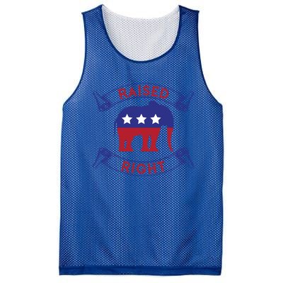 Raised Right Pro Trump Republican Elephant Politics Funny Gift Meaningful Gift Mesh Reversible Basketball Jersey Tank