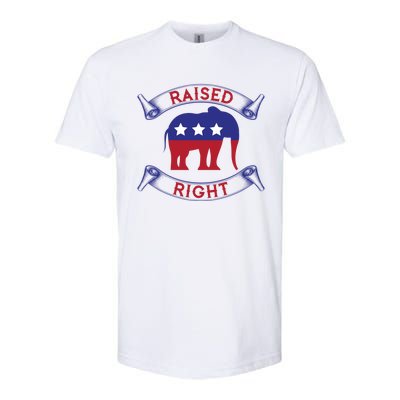 Raised Right Pro Trump Republican Elephant Politics Funny Gift Meaningful Gift Softstyle CVC T-Shirt