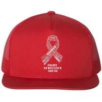 Red Ribbon Products & Gifts for Substance Abuse Awareness Flat Bill Trucker Hat