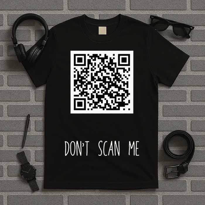Rick Roll QR Scan Code Funny Joke T-Shirt