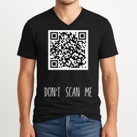 Rick Roll QR Scan Code Funny Joke V-Neck T-Shirt