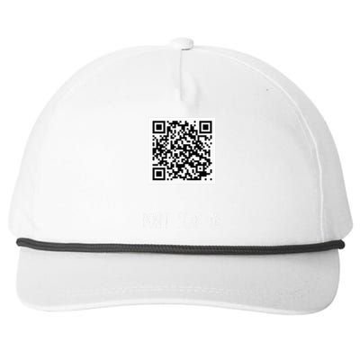 Rick Roll QR Scan Code Funny Joke Snapback Five-Panel Rope Hat