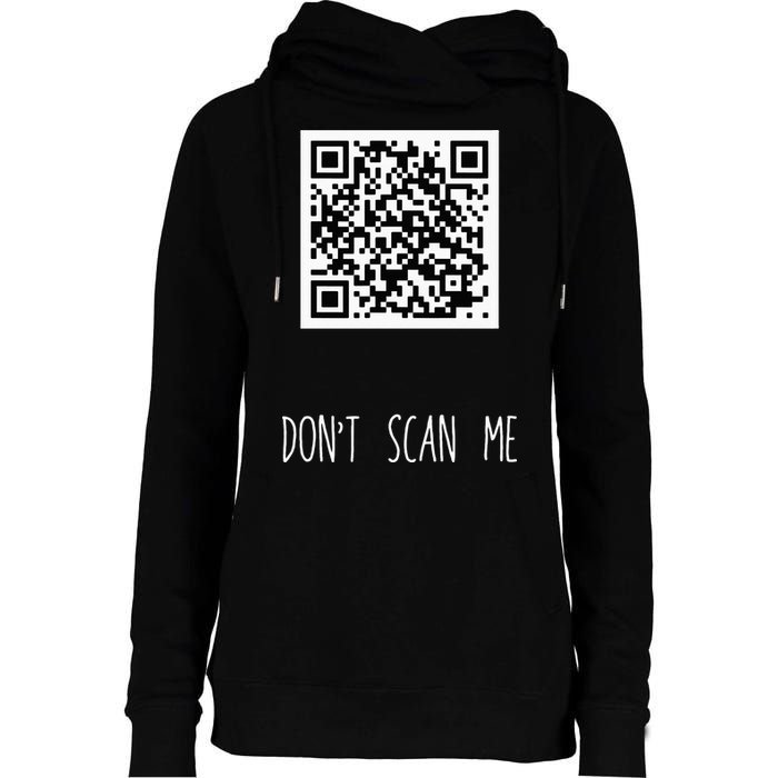 Rick Roll QR Scan Code Funny Joke Womens Funnel Neck Pullover Hood