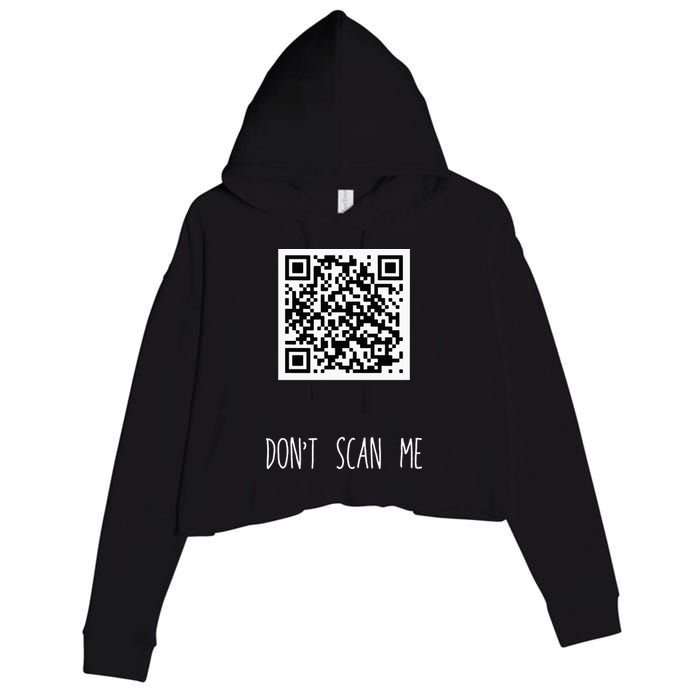 Rick Roll QR Scan Code Funny Joke Crop Fleece Hoodie