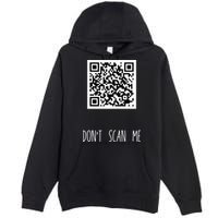 Rick Roll QR Scan Code Funny Joke Premium Pullover Hoodie