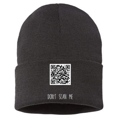 Rick Roll QR Scan Code Funny Joke Sustainable Knit Beanie