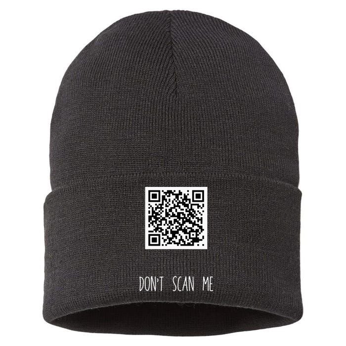 Rick Roll QR Scan Code Funny Joke Sustainable Knit Beanie