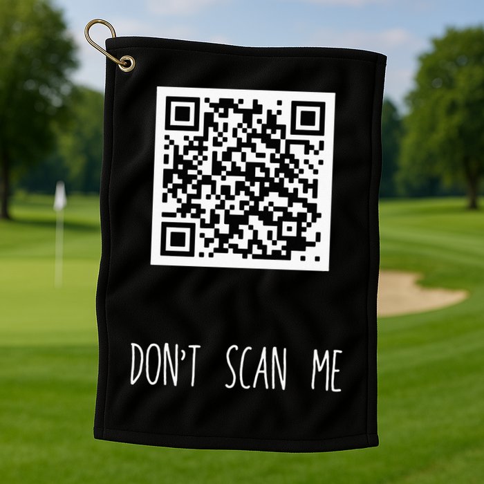 Rick Roll QR Scan Code Funny Joke Golf Towel