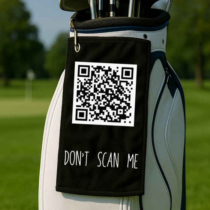 Rick Roll QR Scan Code Funny Joke Golf Towel