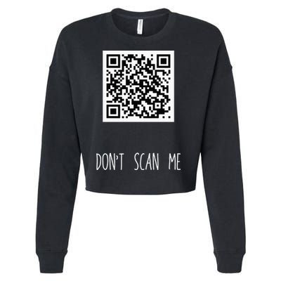 Rick Roll QR Scan Code Funny Joke Cropped Pullover Crew