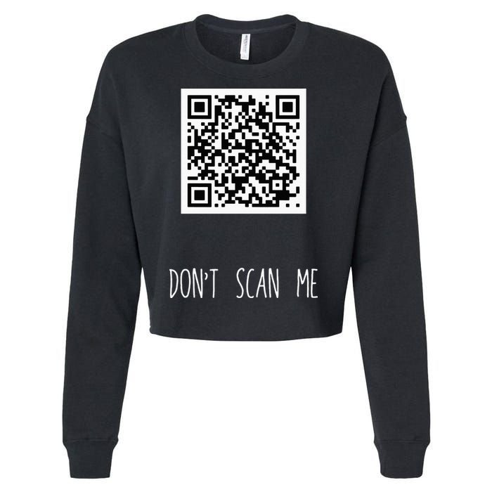 Rick Roll QR Scan Code Funny Joke Cropped Pullover Crew