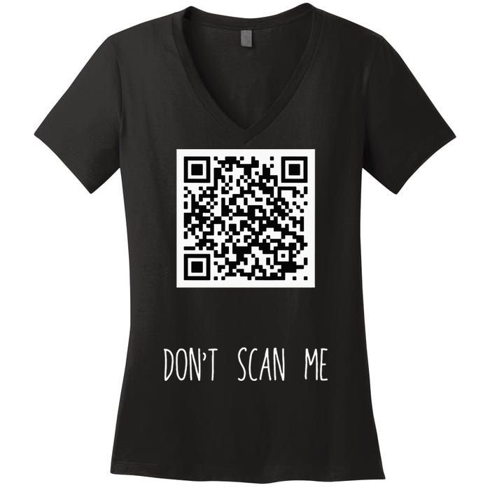 Rick Roll QR Scan Code Funny Joke Women's V-Neck T-Shirt