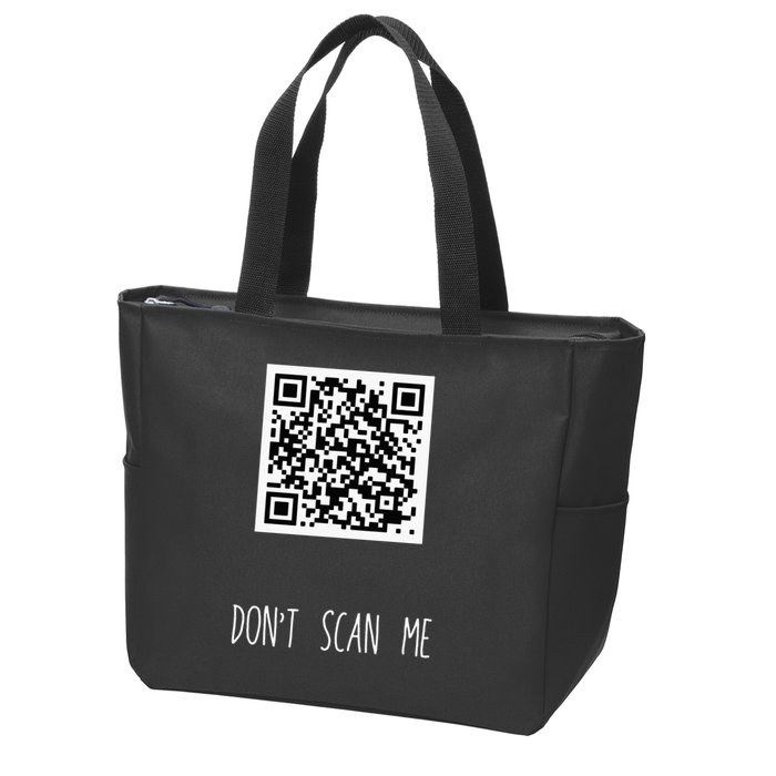 Rick Roll QR Scan Code Funny Joke Zip Tote Bag