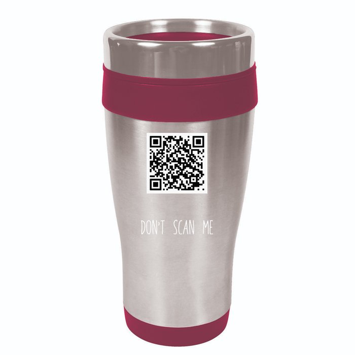 Rick Roll QR Scan Code Funny Joke 16oz Travel Tumbler