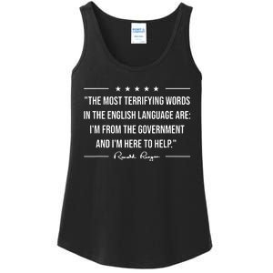 Ron Reagan Quote The Most Terrifying Words Government Help Ladies Essential Tank