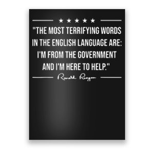 Ron Reagan Quote The Most Terrifying Words Government Help Poster