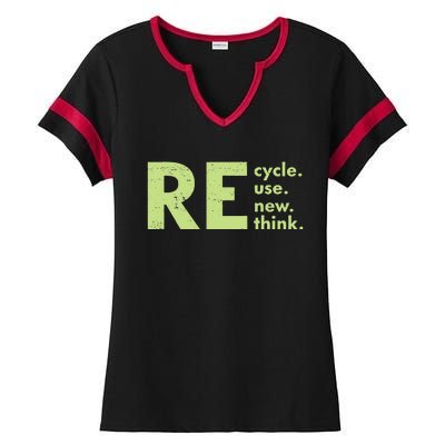 Recycle Reuse Renew Rethink Crisis Environmental Activism Ladies Halftime Notch Neck Tee