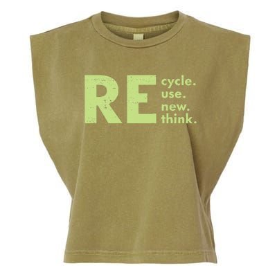 Recycle Reuse Renew Rethink Crisis Environmental Activism Garment-Dyed Women's Muscle Tee