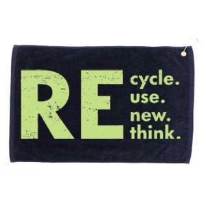 Recycle Reuse Renew Rethink Crisis Environmental Activism Grommeted Golf Towel