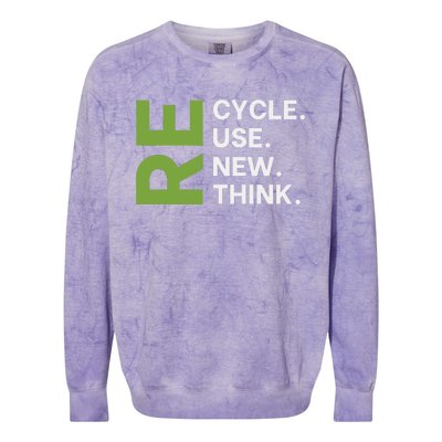 Recycle Reuse Renew Rethink Earth Day Environmental Activism Colorblast Crewneck Sweatshirt