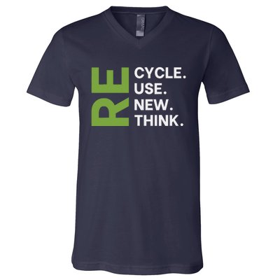 Recycle Reuse Renew Rethink Earth Day Environmental Activism V-Neck T-Shirt