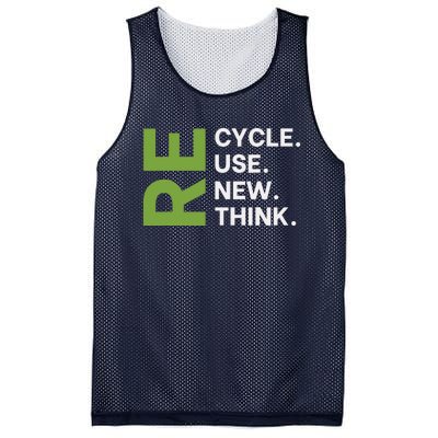 Recycle Reuse Renew Rethink Earth Day Environmental Activism Mesh Reversible Basketball Jersey Tank