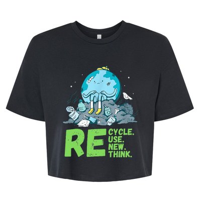 Recycle Reuse Renew Rethink Crisis Environmental Activism Bella+Canvas Jersey Crop Tee