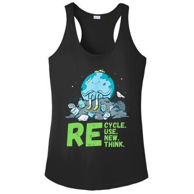 Recycle Reuse Renew Rethink Crisis Environmental Activism Ladies PosiCharge Competitor Racerback Tank