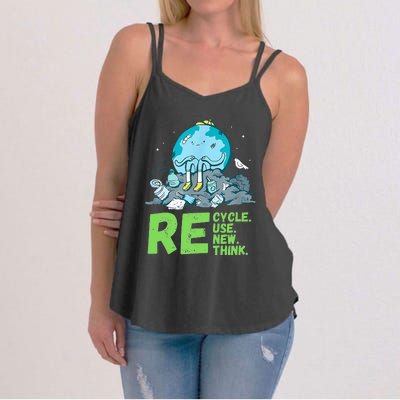 Recycle Reuse Renew Rethink Crisis Environmental Activism Women's Strappy Tank