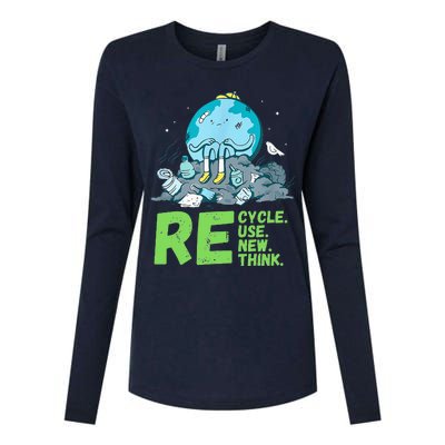 Recycle Reuse Renew Rethink Crisis Environmental Activism Womens Cotton Relaxed Long Sleeve T-Shirt