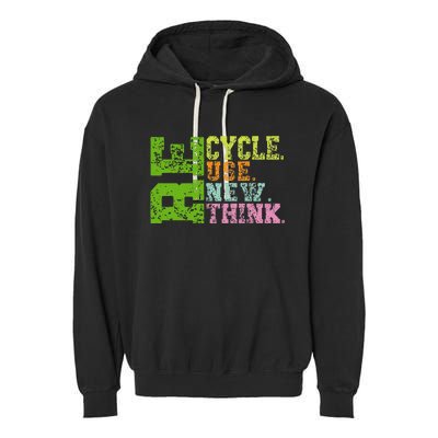 Recycle Reuse Renew Rethink Crisis Environmental Activism Garment-Dyed Fleece Hoodie