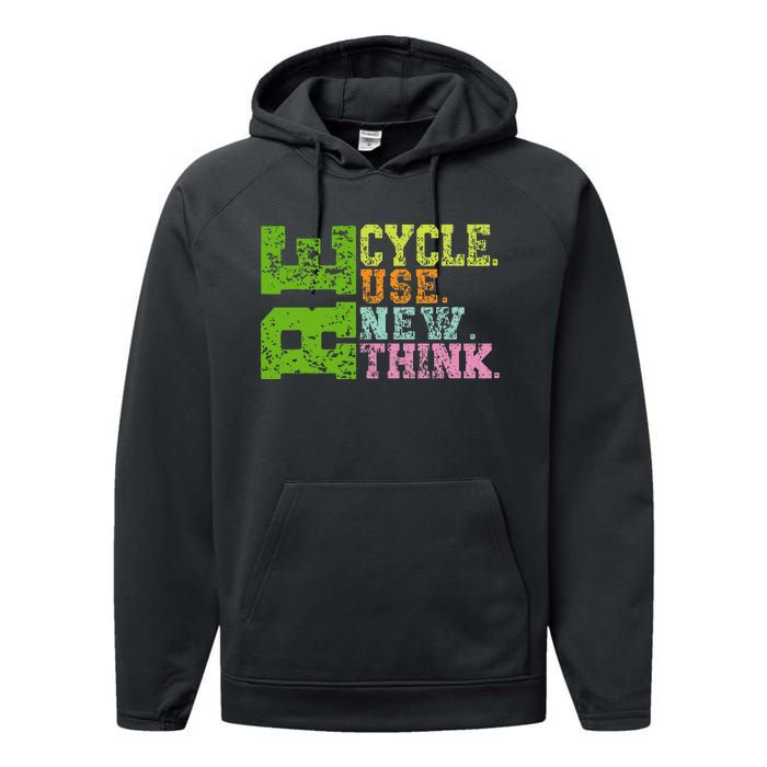 Recycle Reuse Renew Rethink Crisis Environmental Activism Performance Fleece Hoodie